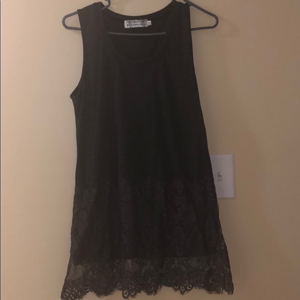 Reckless angel slip long tank top with lace bottom
